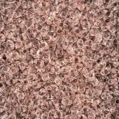 Matubo 2-Hole Czech Glass Transparent Miniduo Beads, 50g Rosaline