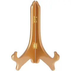 Bard's Hinged Gold-toned MDF Wood Plate Stand, 9" H x 7.25" W x 5" D (For 9" - 10.5" Plates)