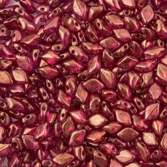 Matubo 2-Hole Czech Glass Crystal Halo Gemduo Beads, 50g French Rose