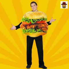 Get Real Chicken Sandwich Costume Perfect for Halloween & Theme Parties