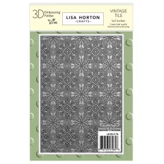 Lisa Horton Crafts Embossing Folder 5"X7"-Vintage Tile