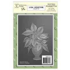 Lisa Horton Crafts A6 Embossing Folder-Potted Poinsettia
