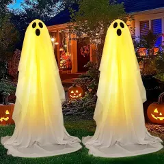 2 Packs Spooky Ghost Halloween Decor with Lights