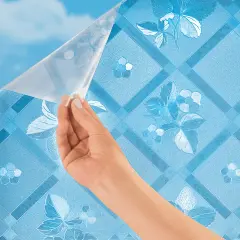 Collections Etc Frosted Flowers and Trellis Privacy Cut-to-Fit Window Cling