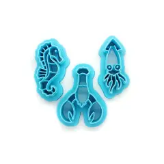 Ocean Creatures Clay Cutters, 3 pc, Lobster Squid & Seahorse, Adorabilities