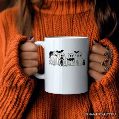Ghosts and Cats Spooky Mug, Whimsical Halloween Gift