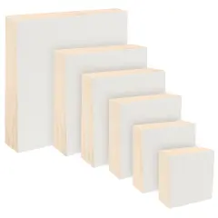 Da Vinci Pro Medium Textured Gesso Panel - 1-5/8" Deep - Set of 6 Square Wood Panels for Painting - Accepts Mediums like Canvas - For Oils, Acrylics, Mixed Media, Pastels & Drawing Sticks