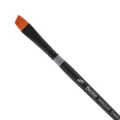 Creative Mark Beste Golden Taklon Angular, 3/8" Artist Paint Brush, Professional Watercolor Brushes, For Acrylic Painting, Short Handle, Sharp Edges, Hand-Tied & Shaped