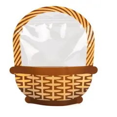 Basket Shaped Pouch w/ Zipper 7 1/2" x 3" x 9" 25 pack SP7BSZ
