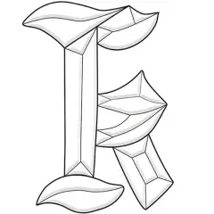 4" x 5-3/8" Exquisite Clear Glass Letter K Bevel Cluster BLK