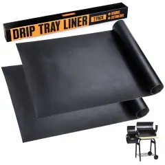 [2 Pack] Impresa Customizable Drip Tray Liner for Traeger Pro 575, Traeger Pro 22, Traeger Pro 780 & Traeger Tailgater Drip Tray - Impresa Reusable Grill Drip Pan Liner for Traeger Drip Tray Liner Black