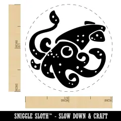 Curious Spotted Squid Tentacles Arms Self-Inking Rubber Stamp Crafting Planners Green