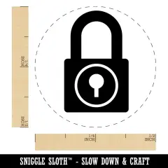 Padlock Locked Keyhole Security Symbol Self-Inking Rubber Stamp Crafting Planner Black