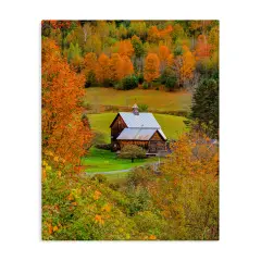 Autumn Farmhouse Cabin Canvas Art
