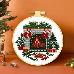 11 Count Stamped Cross Stitch Kits for Adults Beginners, Hand Embroidery Christmas Ornaments kit