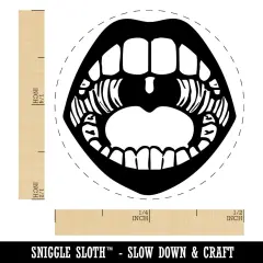 Open Mouth Teeth Lips Tongue Uvula Self-Inking Rubber Stamp Crafting Planners UV