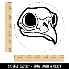 Owl Bird Skull Bones Skeleton Self-Inking Rubber Stamp Crafting Planners Red
