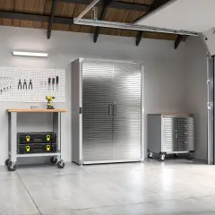 Seville Classics UltraHD Storage Cabinet, 48" W x 24" D x 72" H Granite