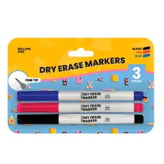 Dry Erase Markers Fine Tip &ndash; 3 Pack &ndash; Assorted &ndash; 36 Ct
