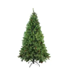 Northlight 6.5' Pre-Lit Medium Red Pine Artificial Christmas Tree - Clear Lights Green