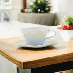 Ceramic Crystalline Glaze Cup and Saucer, Afternoon Tea, Gift for Her, Kitchen Decor