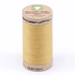 300 Yards Cornsilk Yellow Organic Pima Cotton Thread 30wt Quilting Sewing