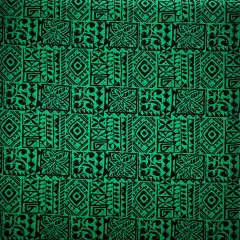 1 Yard Traditional Polynesian Tapa Light Barkcloth Fabric 100% Cotton, 45 inches Width Green