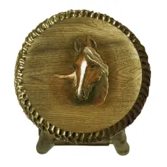 Rustic Handcrafted Wooden Carved Horse Bar Stool 30 in.