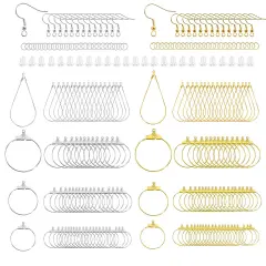 XKCWXY 483Pcs Earring Making Kit with Beading Hoop Earring Finding Component Accessories,Earring Hooks,Jump Rings,Earring Backs for Jewelry Making DIY Craft