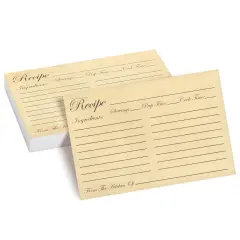 60-Pack Juvale Recipe Cards Double Sided, Bulk Pack Thick Vintage Index Cards 4x6 for Cooking, Baking and Kitchen Organization, Restaurants, Cafes, Diners, Recipes Brown