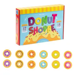 12 Pack Donut Play Food Set for Kids Kitchen Pretend Snacks Shop Playhouse Toddlers Toys, 6 Designs Multicolor
