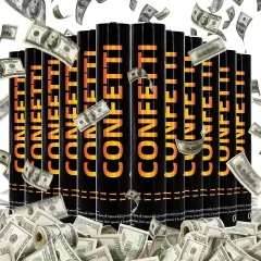 Money Confetti Cannon 12Pack Biodegradable 100 Dollar Bill Money Confetti 12inch Party Poppers for Celebration Opening Activities Birthday Graduation Business Signing
