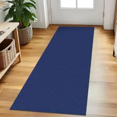 Woven Runner Rug 2x5 Ft Washable Runners for Hallways Cotton Non Slip Rubber Backed Kitchen Runner Braided Indoor Floor Carpet for Entryway, Hallway, Kitchen, Bedroom, Royal Blue/Navy