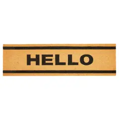 Hello Long Coir Doormat, Welcome Mats Outdoor for Home Entrance with Non-Slip Backing (17x60 In) Brown