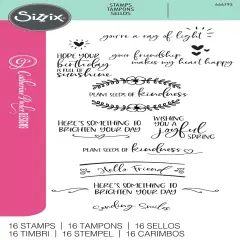 Sizzix Clear Stamps Set By Catherine Pooler 16/Pkg-Sending Sunshine Sentiments