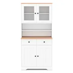 Pantry Cabinet with 2 Removable Shelves White