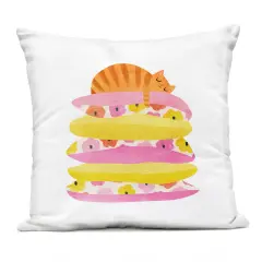 Stupell Industries Sleepy Cozy Orange Cat Outdoor Pillow, 18 x 7 x 18