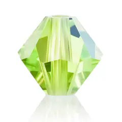 Preciosa 6mm Czech Crystals Bicone Rondelle Beads, 36pcs Limecicle AB