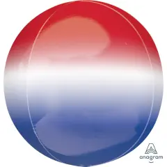 Anagram 16 Inch Red White and Blue Orbz Balloon Patriotic Party Decoration Foil Balloon Helium