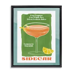 Stupell Industries Retro Sidecar Recipe Floater Framed Canvas Wall Art Design by Deane Beesley