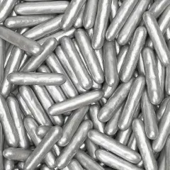 Metallic Silver Rods Sprinkles