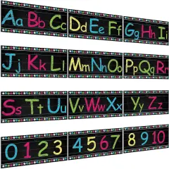 Alphabet Bulletin Board Strips Set Alphabet Wall Strip 12 x 6.2 Inches