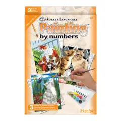 PBN-SET45 | Painting by numbers&trade; 21pc 8.75" x 11.75" Small Cats Painting Project 3-Pack