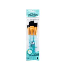 RCC 254 | Crafter's Choice&trade; 3pc Black Taklon Angular Brush Set