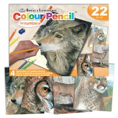 AVS-CPN208 | Colour Pencil by numbers&trade; 22pc 8" x 10" Wildlife 4 Project Box Set