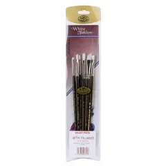 RSET-WFIL/ANG | White Taklon&trade; 6pc Filbert/Angular Brush Set