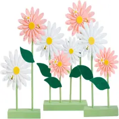 Summer Felt Pink White Daisy Decorations Boho Daisy Standing Tabletop Decorations Daisy Centerpieces Valentine's Day Girl Girlfriend Gift