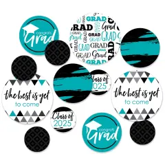 Big Dot of Happiness 2025 Teal Graduation Party Giant Circle Confetti - Party Decorations - Large Confetti 27 Count