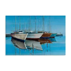 Stupell Industries Four Docked Boats Reflection Canvas Wall Art Design by Max Maxx