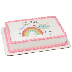 Over The Rainbow For You Valentines PhotoCake&reg; Edible Cake Topper Icing Image for 1/4 Sheet cake or larger